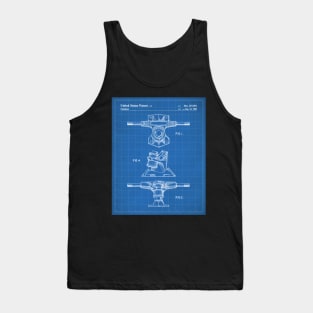 Skateboard Patent - Skater Retro Skating Art - Blueprint Tank Top